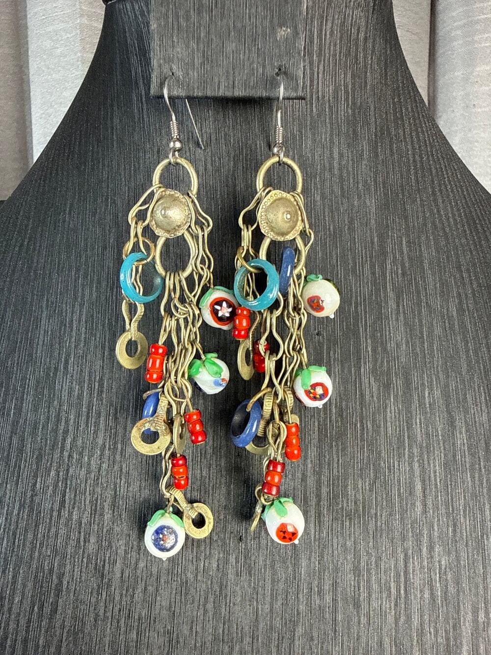 Vintage Beaded Dangle Earrings